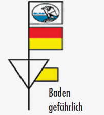 Flagge am Turm - Baden gefährlich