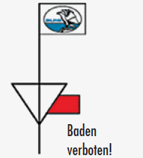 Flagge am Turm - Baden verboten